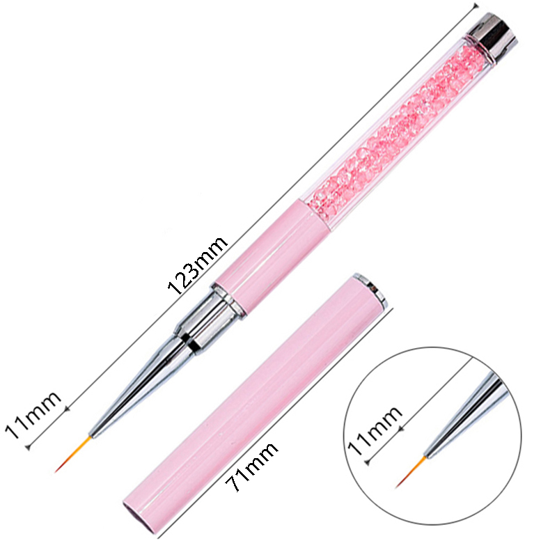 uñas accesorios y herramientas pinceles uñas manicura pincel uñas acrilicas nails Pincel para decoración de uñas, accesorios para manicura, fototerapia, acrílico, UV, extensión de Gel, pintura de revestimiento, 1 ud.: Oro