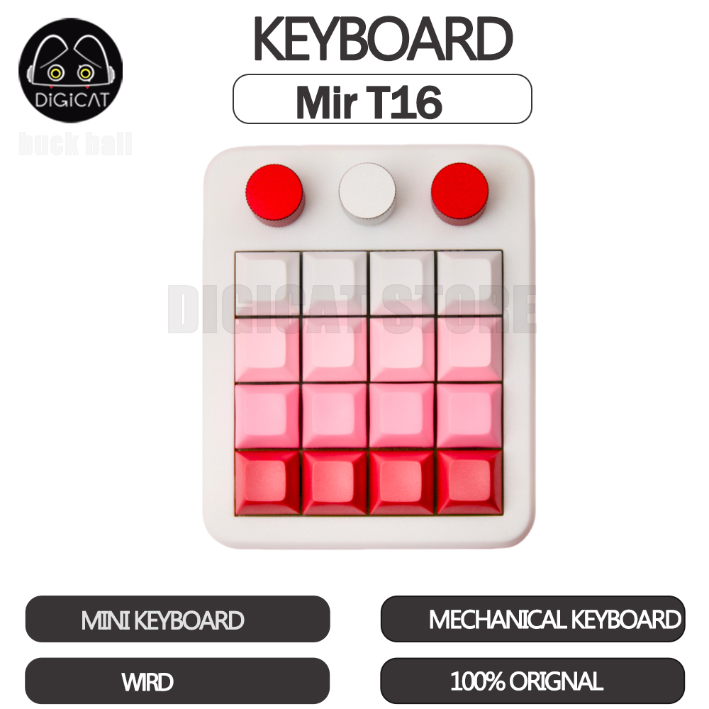 Mir  t16 numerisk tastatur brugerdefineret kablet mini-tastatur makrogenvejstastatur rgb-taster pbt-udskiftelige kontorspiltastaturer