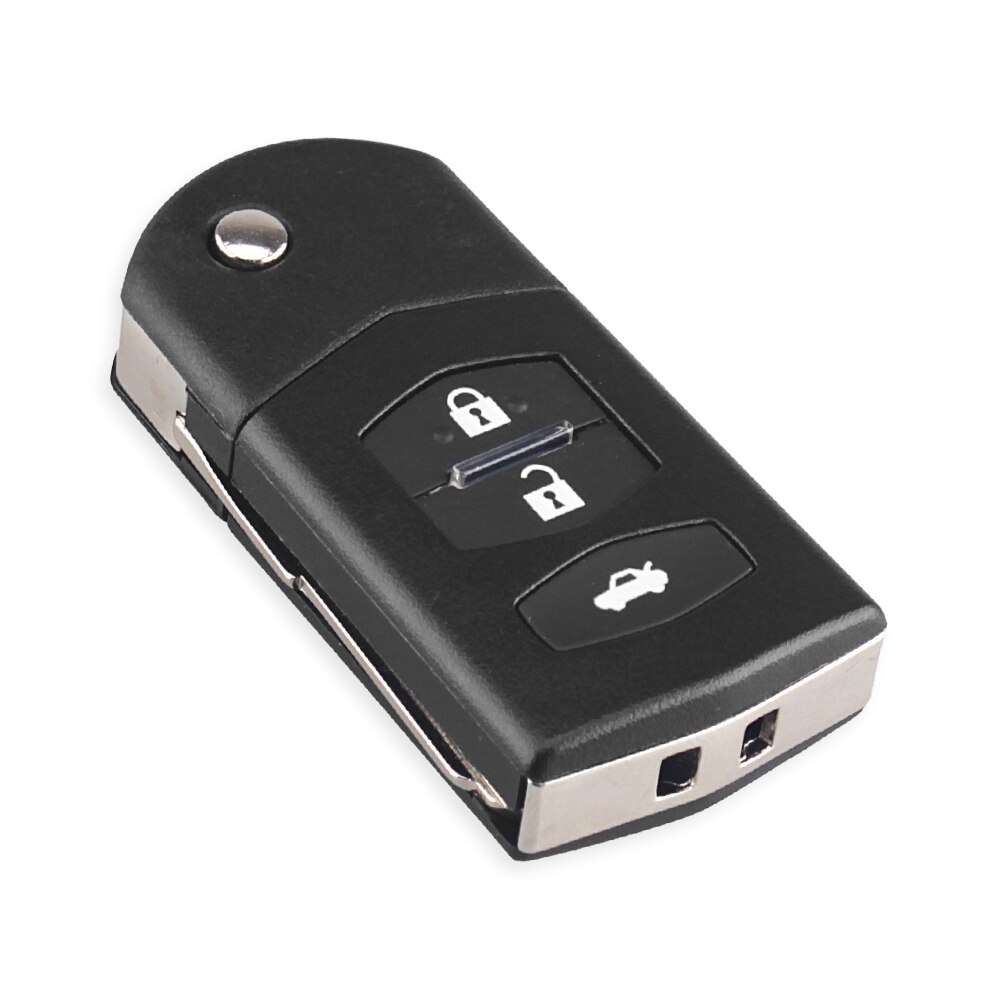 KEYYOU 3 Button For Mazda 3 5 6 M6 RX8 MX5 Flip Folding Remote Car Key Shell Replacement Cover Case Fob with Battery Holder