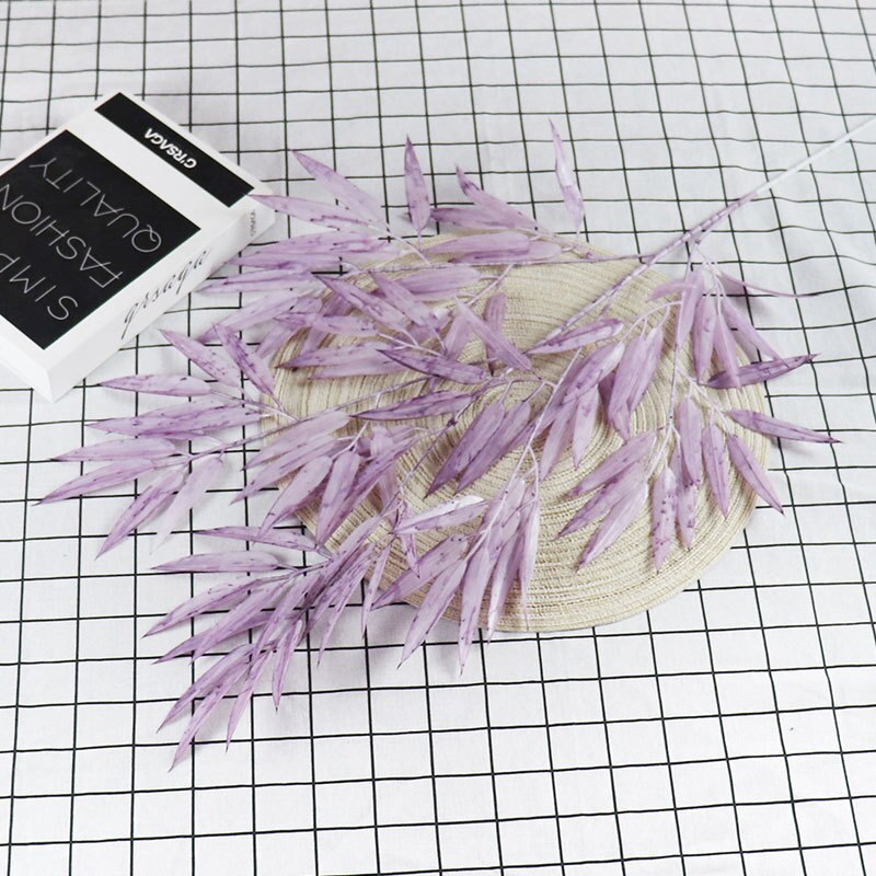 Model grote bamboe blad bruiloft huis hotel kunstbloem europese stijl plant imitatie bloemen bruiloft zaal decoratie plafond: Paars