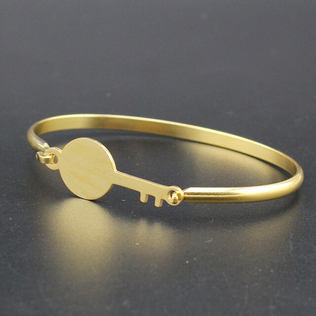 Hapiship Gold Farbe Edelstahl Herz Runde Liebe Armreif Armband Für Frauen Männer Schmuck Pulseras Mujer Brazaletes BX35: BX35 Gold