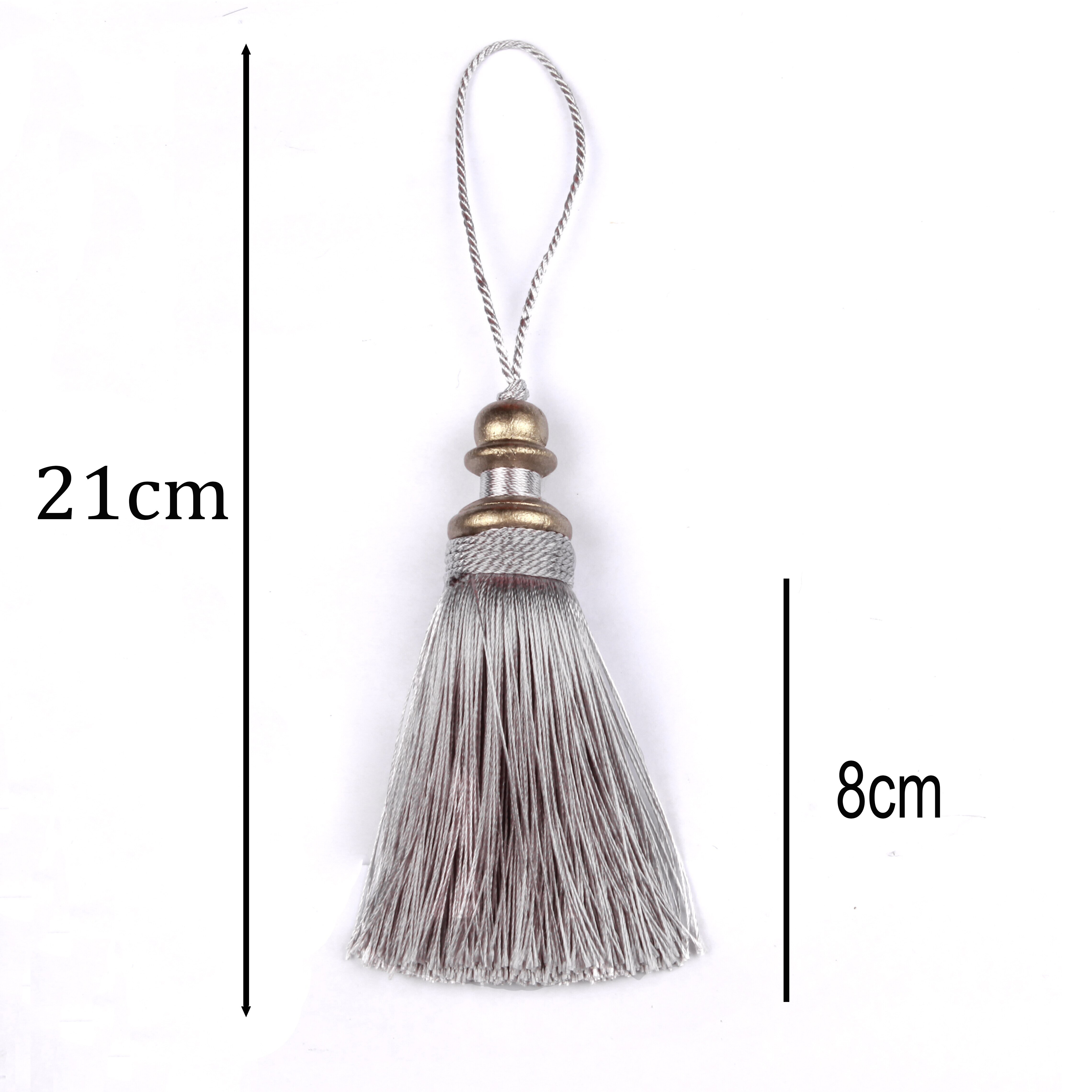 Glands en soie avec cordon de suspension, franges de couture, accessoires de bricolage pour embellir le rideau, 1 pièce