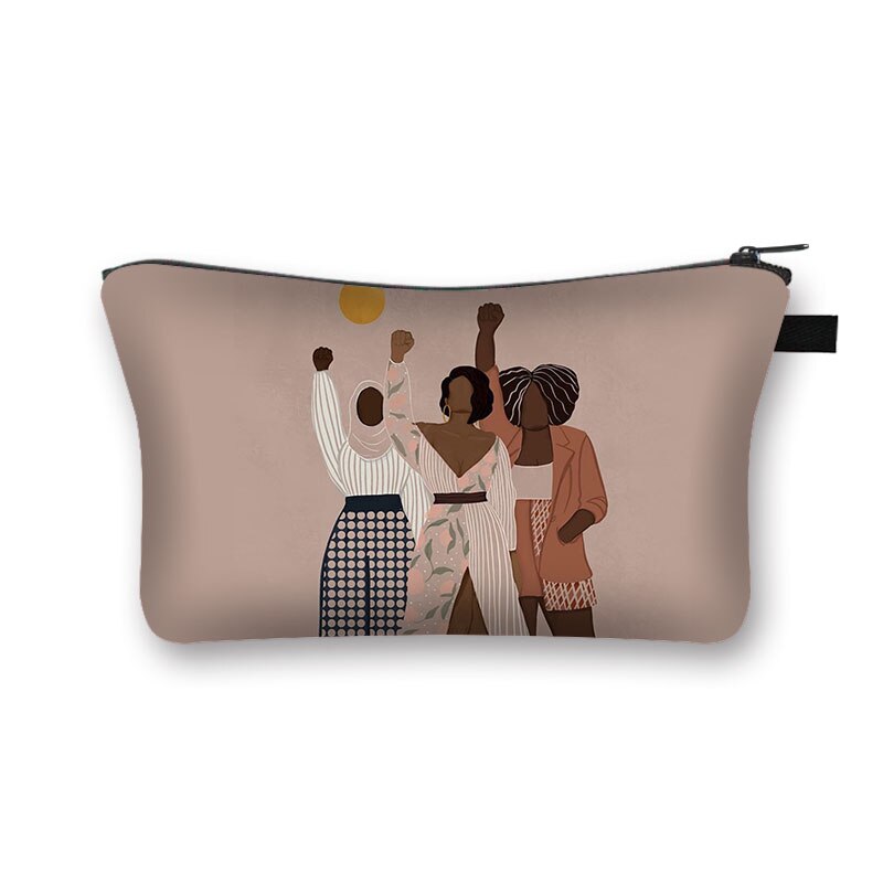 Dio Dice Che Sono di Colore Nero Sacchetti Cosmetici Afro Donne Sacchetti di Trucco Nero È Bello Delle Signore Caso Cosmetico Ragazze Organizzatori Bag: hzbblm04