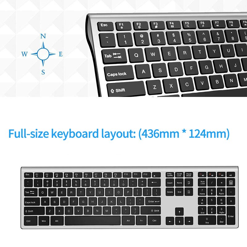 Gelée peigne 2.4G sans fil clavier souris ensemble pour ordinateur portable ordinateur portable ordinateur portable 109 touches pleine taille clavier et souris peigne pour Windows