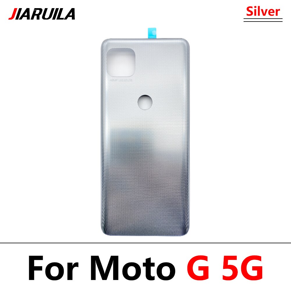 Back Battery Cover Rear Cover Glass Housing Case For Motorola Moto E6 Plus E6S G 5G E7 Power G20 G50 G60 With Glue Adhesive: G 5G Silver