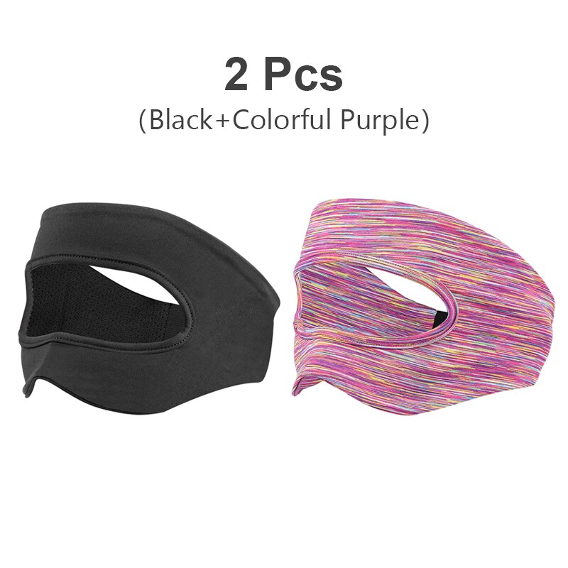 2 Pcs Vr Accessoires Eye Cover Ademend Zweet Band Verstelbare Maten Met Virtual Reality Headsets Voor Oculus Quest 2 Vr masker: black and c purple