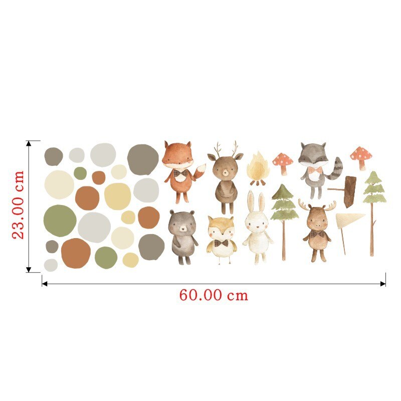 Balleenshiny Mooie Bos Dier Muursticker Kinderkamer Slaapkamer Achtergrond Decoratie Nursery Home Koelkast Kabinet Sticker