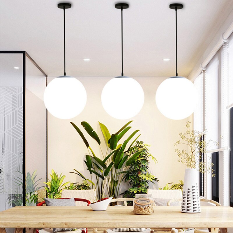 Modern Minimalist Glass Ball Chandelier Nordic Personality Bedroom Hallway Lamp Single-headed Three-headed Lamps
