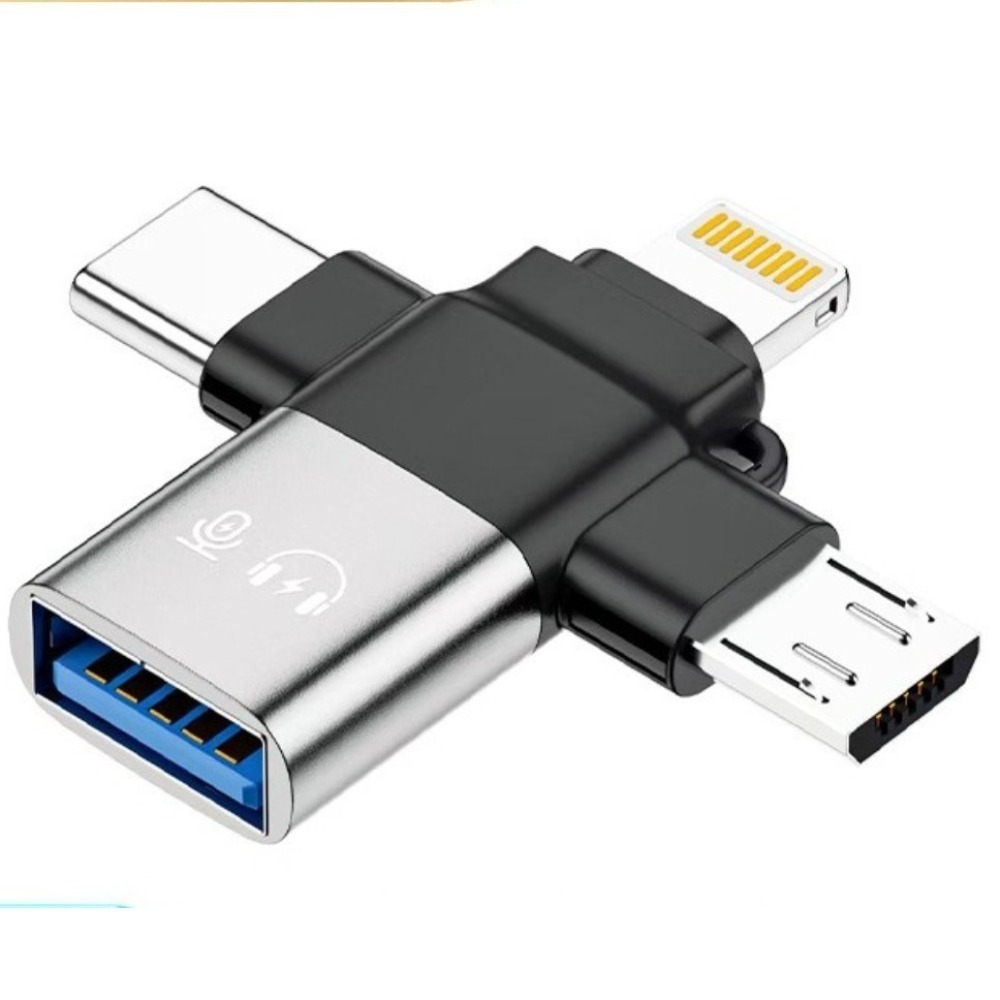 Universal OTG 3-in-1 Adapter Plug Play Schnellladung Datenübertragungskonverter Tragbarer 3-in-1 Typ-C-Adapter: green