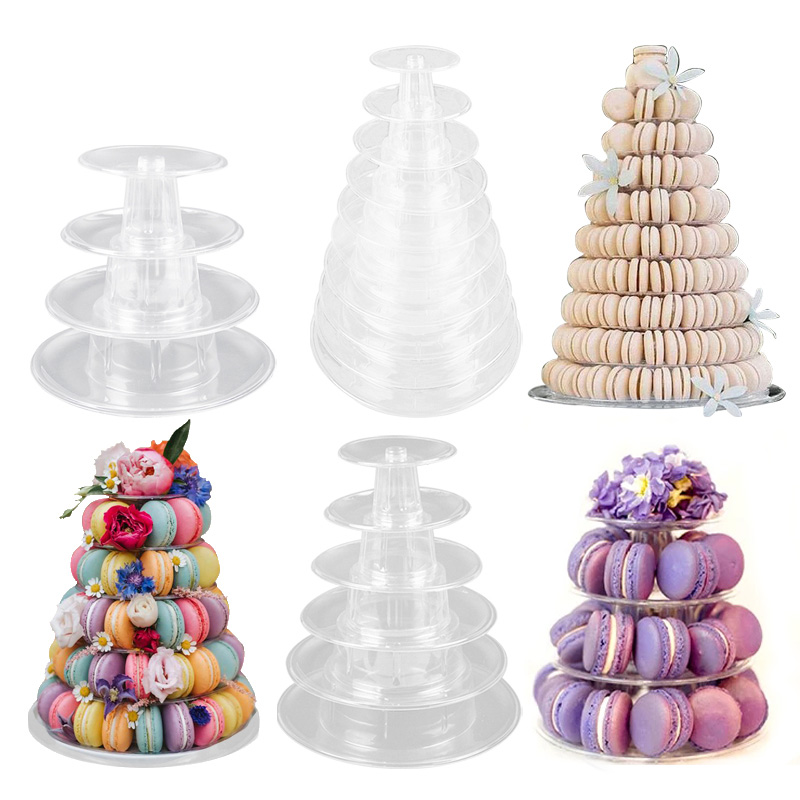 6/10 Tiers Macaron Display Stand Cupcake Toren Rek Cupcake Stand Cake Stand PVC Lade Voor Bruiloft Verjaardag Taart Decoreren Gereedschappen