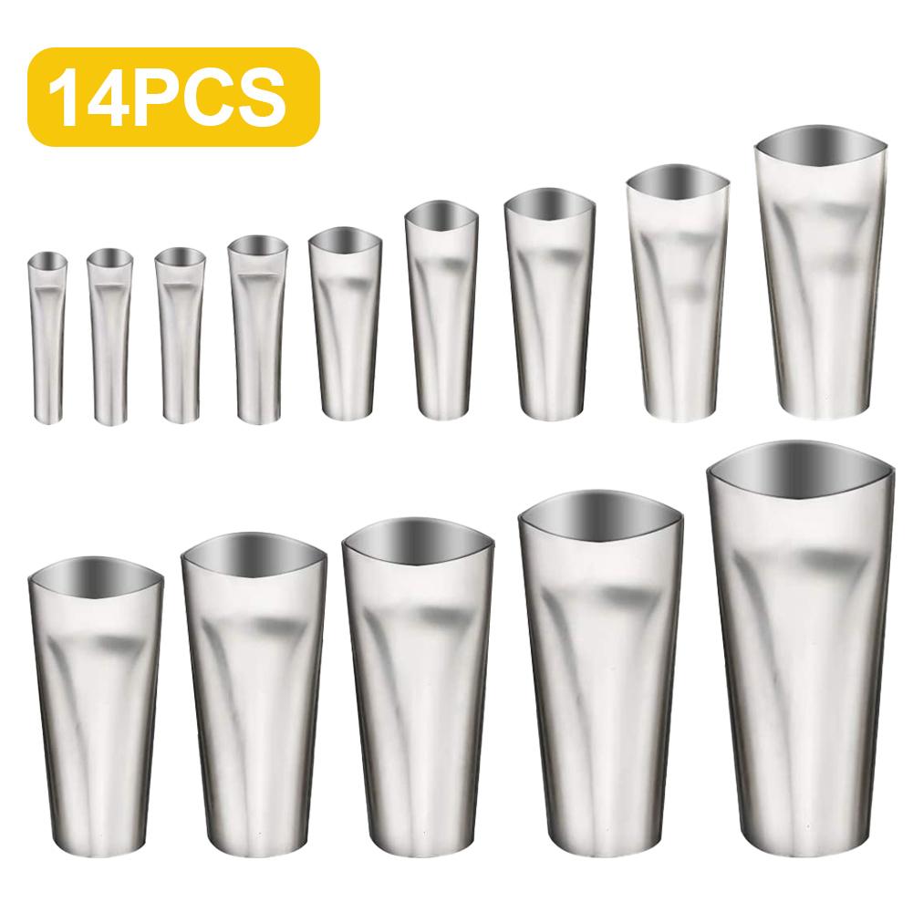 14Pcs Stainless Steel Caulking Nozzle Applicator Reusable Sealant Finishing Tool Caulking Nozzles Stainless Steel Finishing Tool