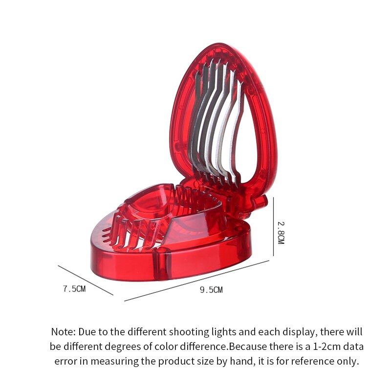 Strawberry Slicer Fruit Cutter Carving Tool Salad Cutter Stainless Steel Strawberry Cutter Fruit Slicer Portable Kitchen Gadgets