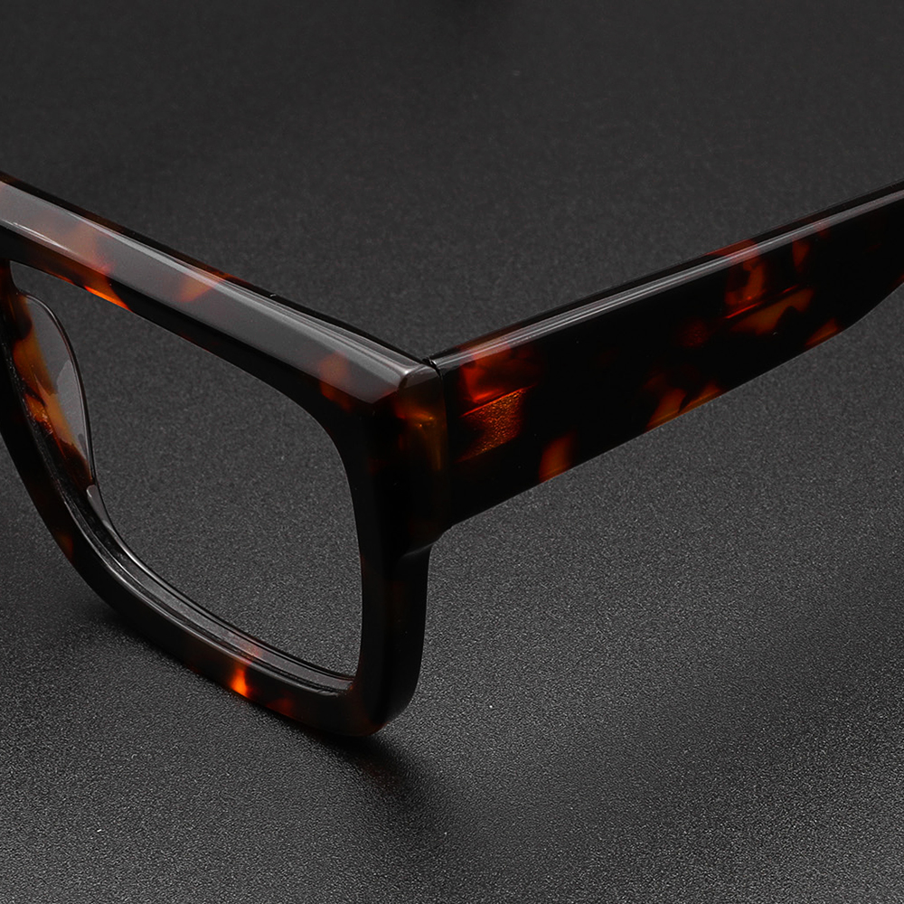 Retro Dicke Rechteck Sonnenbrille für Männer Acetat Brillen Rahmen Coole Sonnenbrille Nicht verschreibungspflichtige Klare Linse Spektakel