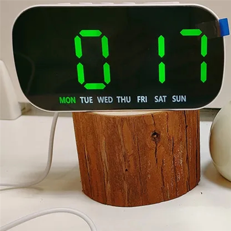 Adjustable Brightness Electronic Clock LED Digital Clock Withdate Andtemperature Display Simple Multifunctional Alarm Clock-Y47A