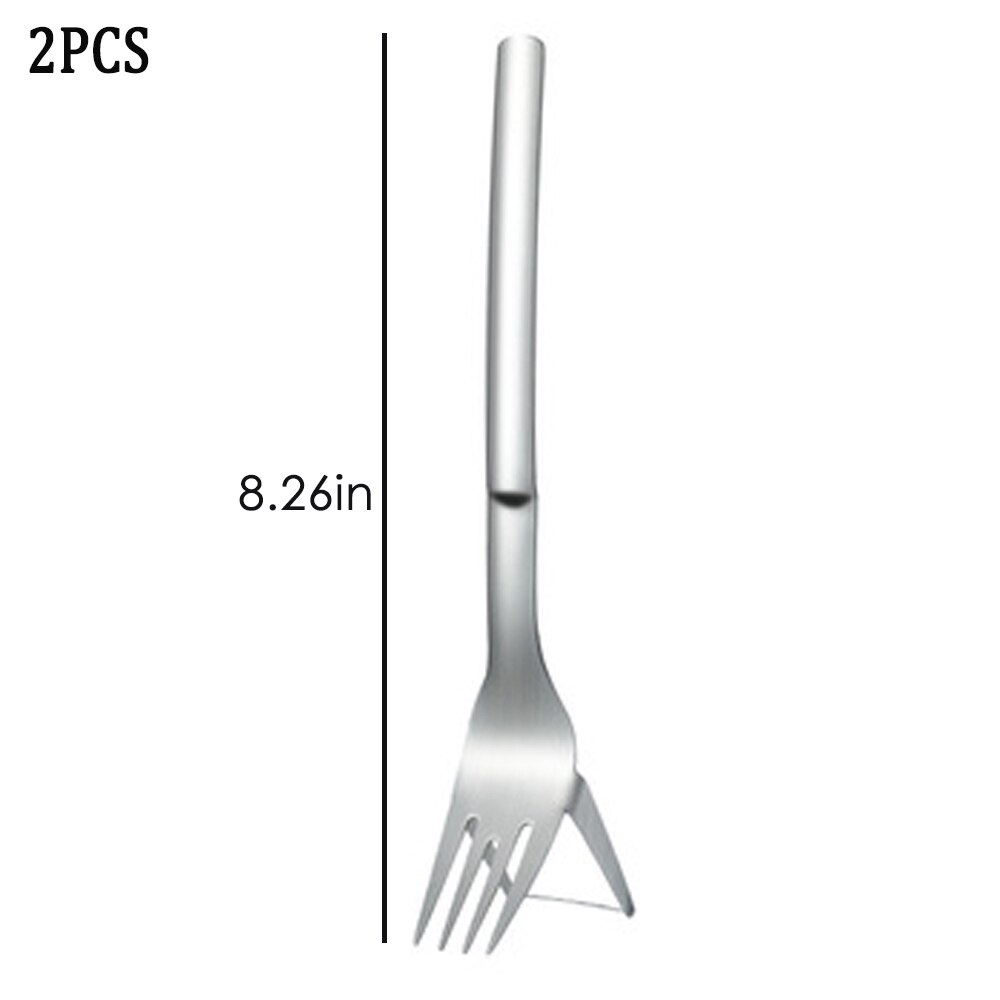 2 in 1 Watermelon Slicer with Fork Durable Watermelon Cutter Stainless Steel Watermelon Cutting Ruler for Fruit Plate: 2pcs
