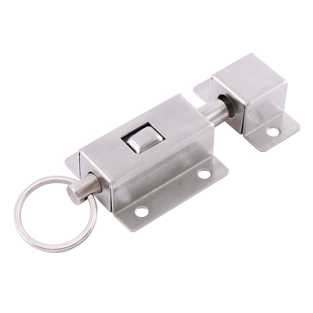 3 Inch Long Stainless Steel Spring Door Latch With Button Slide Lock Barrel Bolt Practical