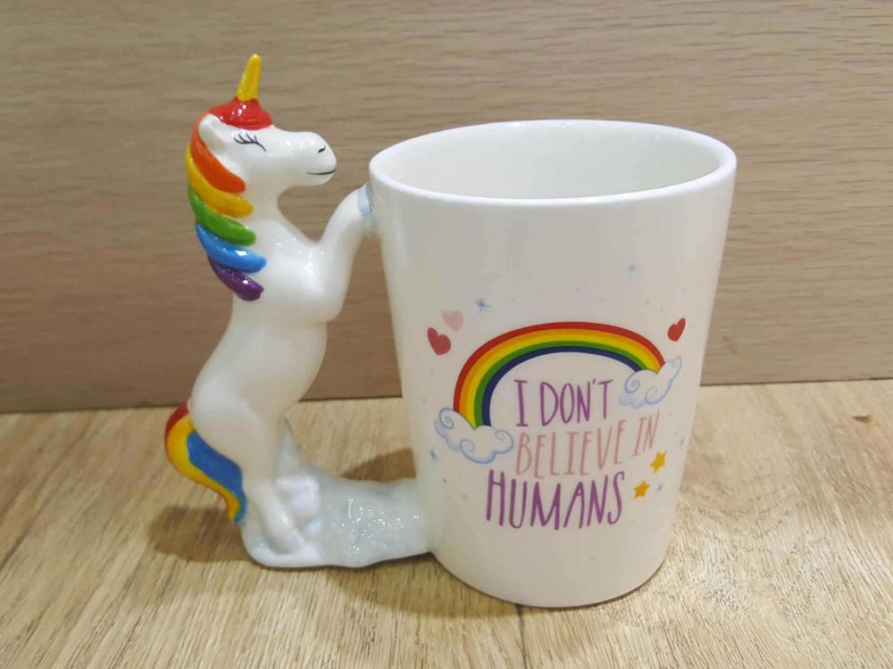 1 stücke Einhorn tassen kaffee tassen Kreativität 3D Handgemalte Ebene Keramik Nette Kaffee Becher Wasser Tasse Getränk Für freunde