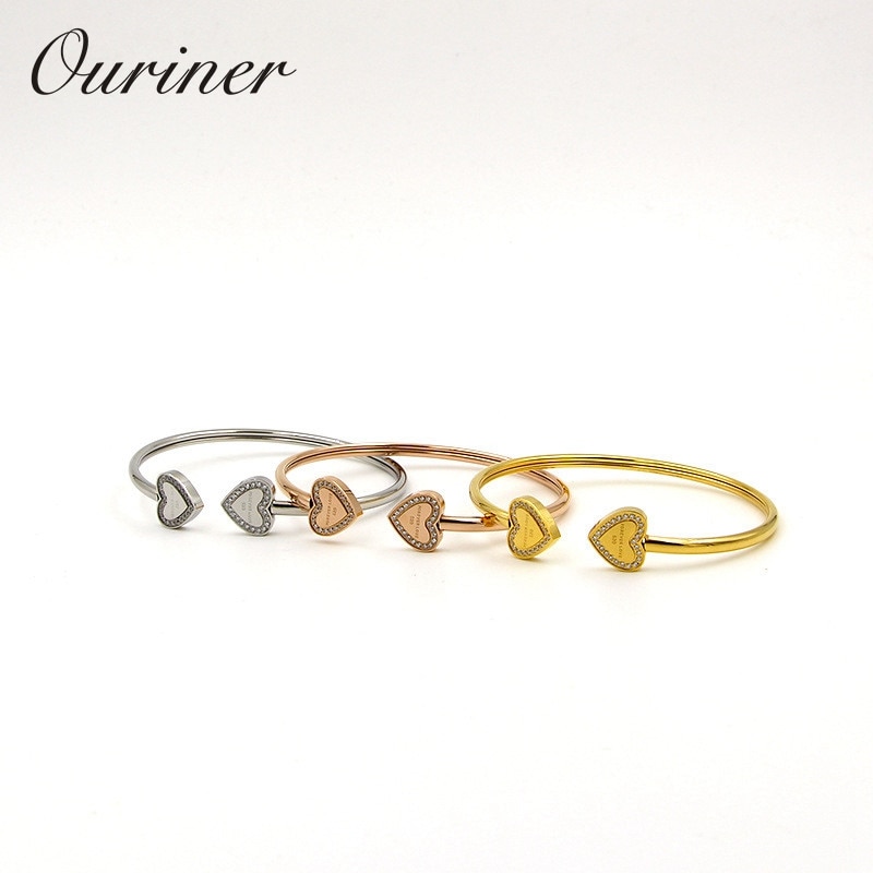 Mærke kvinder smykker rustfrit stål armbånd & armring til kvinder guldfarvet forever love tag armbånd  k0097