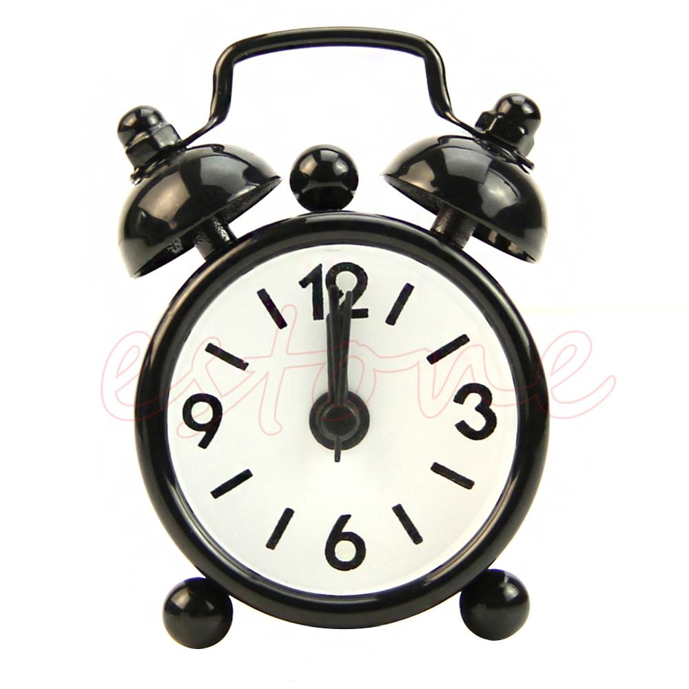 Lovely Cartoon Dial Number Round Desk Alarm Clock For Kid Home Decor: black