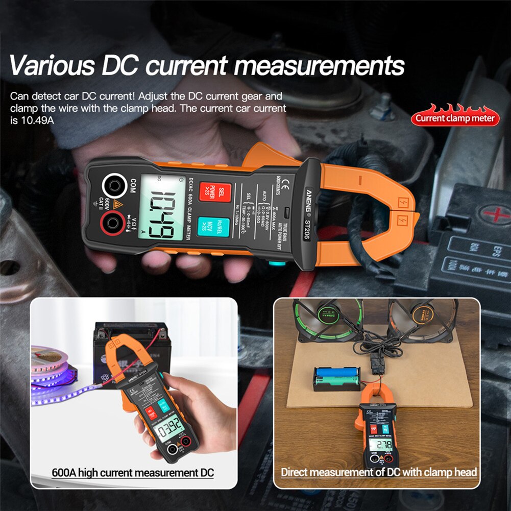 ST206 Digitale Multimeter Power Meter 6000 Graven Auto Range Ac/Dc Stroom Spanning Transistor Tester