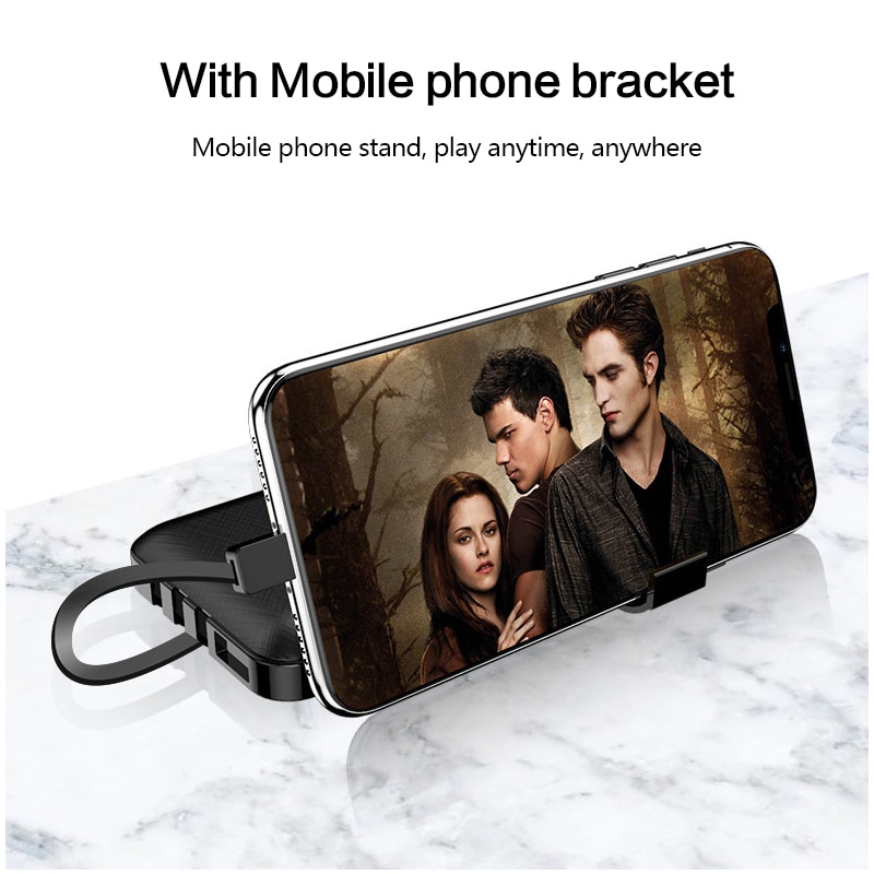 Power Bank 30000mAh Mobile Phone Fast Charger Portable Own Line Outdoor Travel Power Indicator Charger for Smartphones IPhone 8