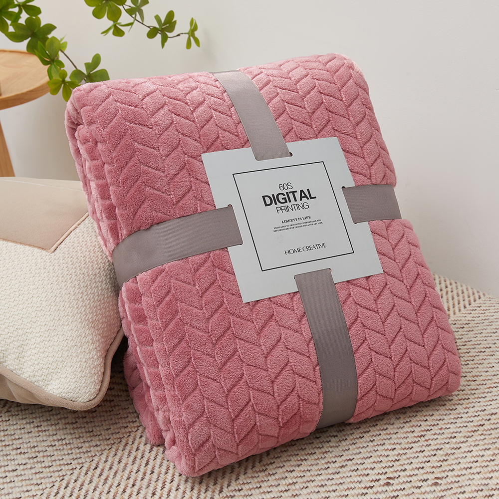 Solid Color Flannel Blanket Bedspread for Air-Condition Room with Machine Washable Faux Fur Sofa Cover Soft Plaid Blankets: 200x230cm / Pink
