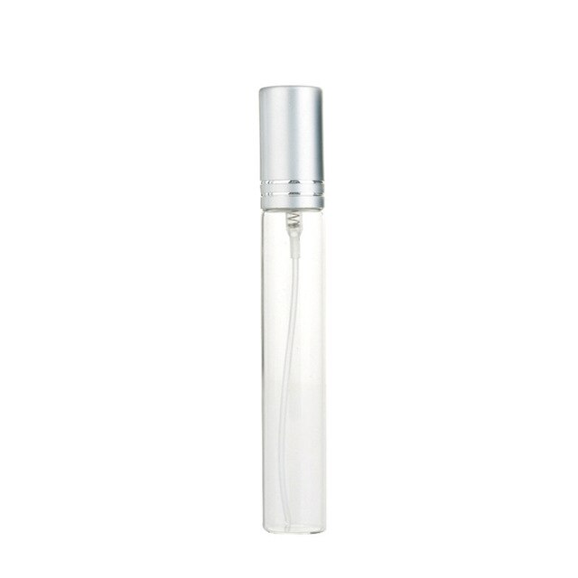 leer Klare Glas sprühen Flasche 10ml 15ml Parfüm Zerstäuber Flasche mit sprühen, nachfüllbar Leere Parfüm Flasche Feinen Nebel sprühen: 15ML / matt Silber-
