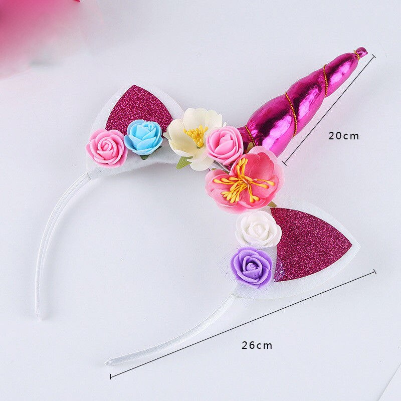 Diadema de unicornio para , diadema con purpurina para cumpleaños y Navidad, 1 unidad
