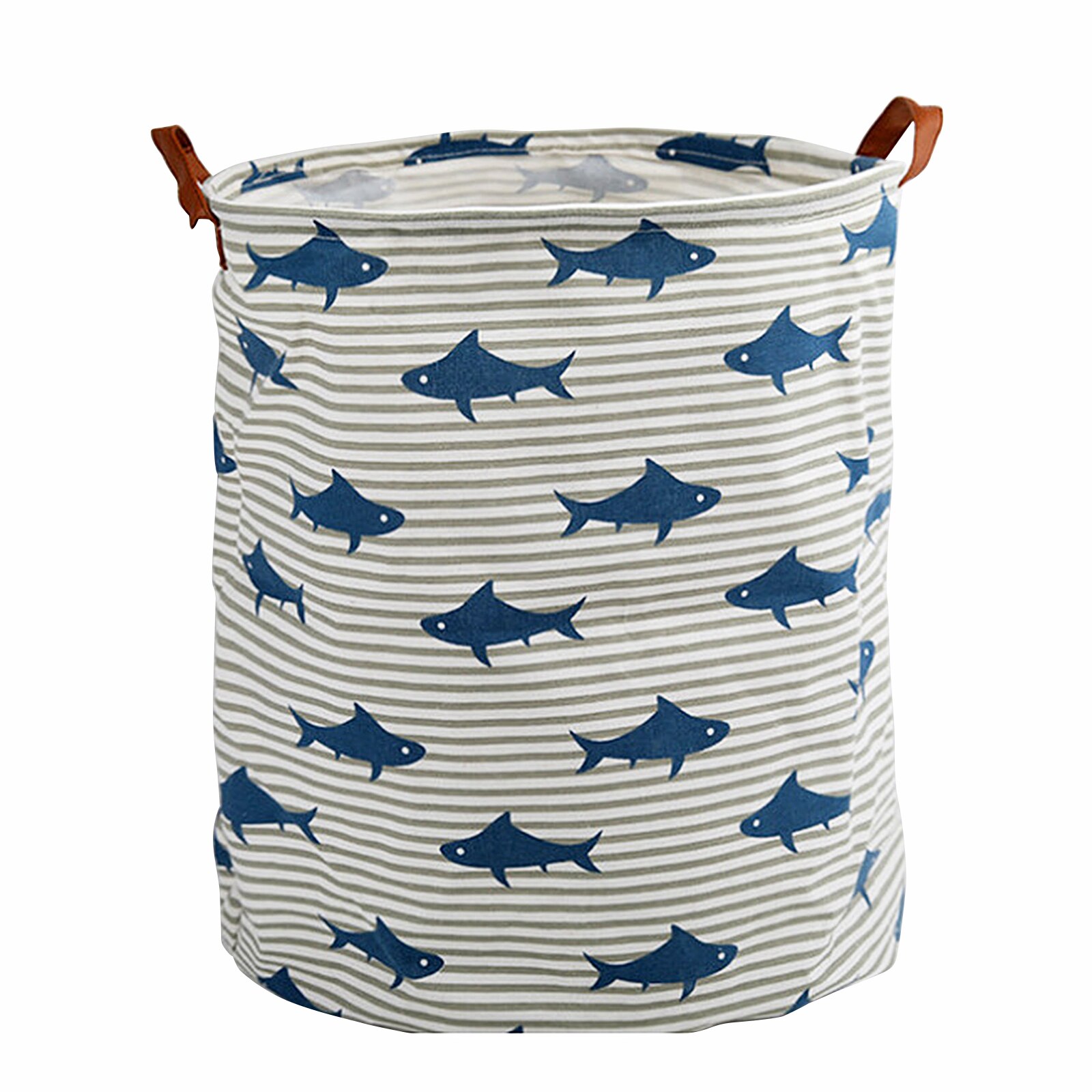 Laundry Hamper Dirty Cloth Basket Printing Washing Bag Foldable Storage Organizer Save Space Bathroom Home: Blue