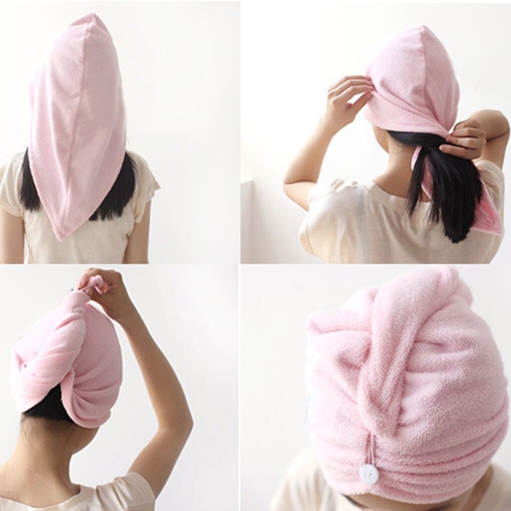 Serviettes de bain à séchage rapide en tissu microfibre, chapeau de douche, Turban absorbant, couleur aléatoire, 1 pièce