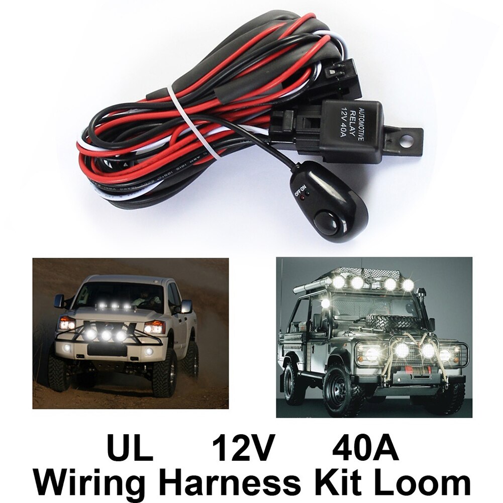 Wiring Harness Kit Loom for LED Work Driving Light Bar With Fuse Relay Best Wiring Harness Kit