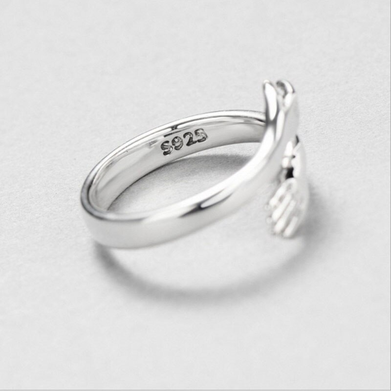 Foxanry 925 sterling zilveren verlovingsring voor koppels, terndy simple embrace, anillos, feestsieraden voor vrouwen