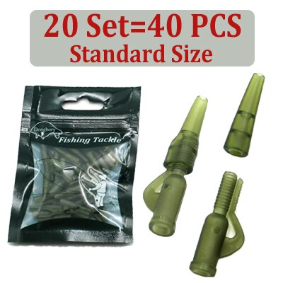 20Set = 40 Stuks Karpervissen Accessoires Tail Rubber Kegels Lood Sinkers Voor Vissen Chod Rig Methode Feeder Helicopter visgerei: Standard-20Set