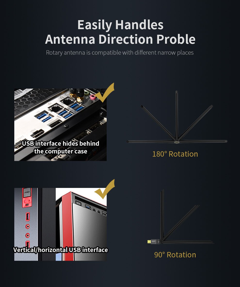 Comfast Wi-fi Usb Adapter RTL8811CU 5.8Ghz + 2.4Ghz Wi-fi Ontvanger 650Mbps Gratis Driver Wifi Adapter 5ghz Pc Antenne Wifi Dongle