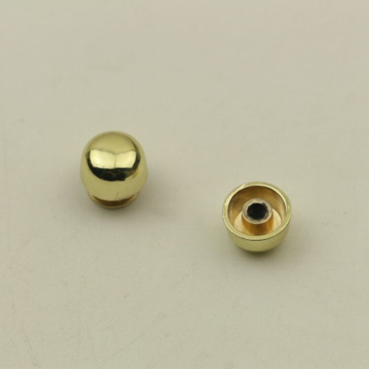 Sac seau de 10mm avec rivet en arc fixe au fond, vis de base à vis à face, bricolage à la main, décoration de sac en cuir, rivets argentés en quatre couleurs: Light gold / 10 sets