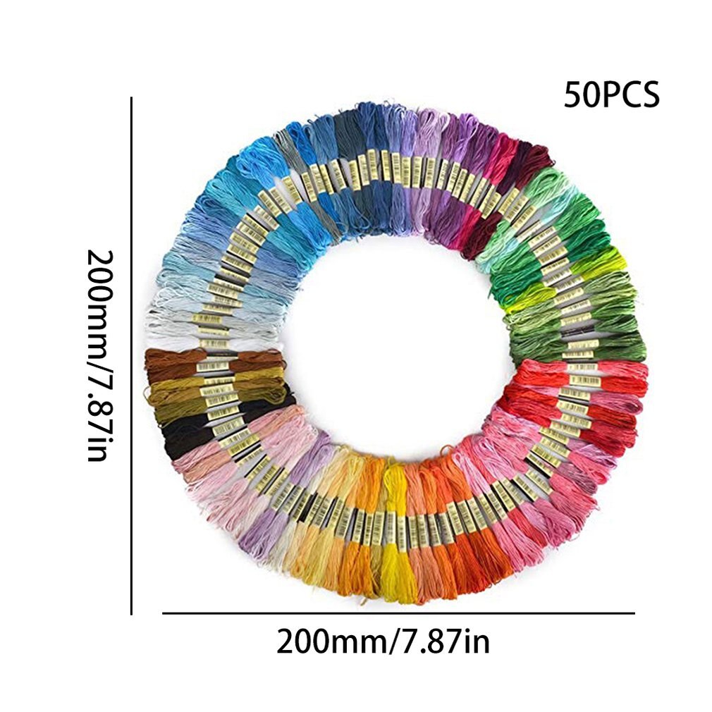50 Kleuren 100 Kleuren Kruissteek Draad Polyester Katoen Borduurgaren Regenboog Kleur Hand Borduren Gevlochten Draad