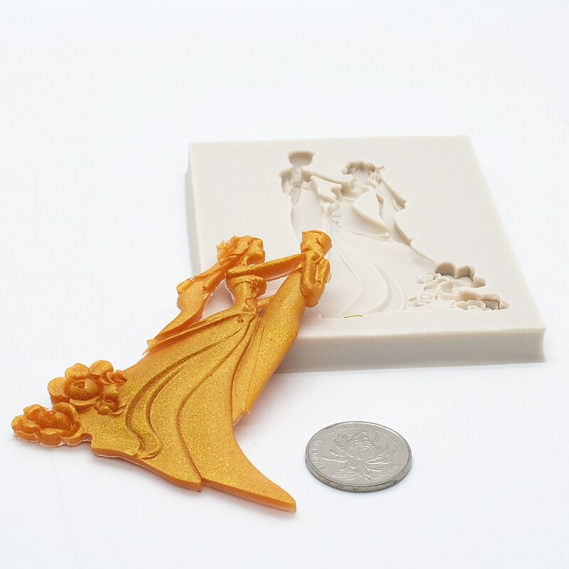 Moule en Silicone en résine pour danse de mariage, outil de décoration de cuisine, gâteau au chocolat, Dessert, bonbons, moules à Fondant, artiste du sucre
