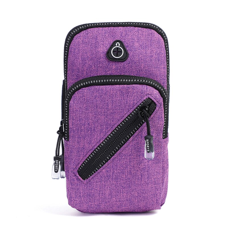 Correndo saco cinto esportes caso de telefone para o iphone se 2 11 pro xs max x 8 7 plus xiaomi telefone móvel titular zíper bolsa braço banda saco: ROXO