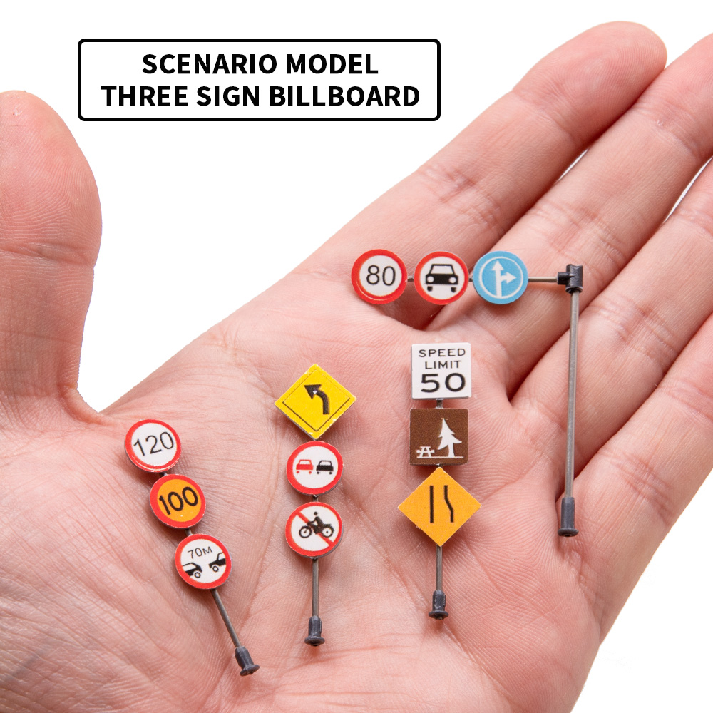Simulation de panneaux de signalisation routière miniatures, modèle pour la construction de Table de sable, matériaux de disposition de scène de rue, Kits de Diorama 1 ensemble