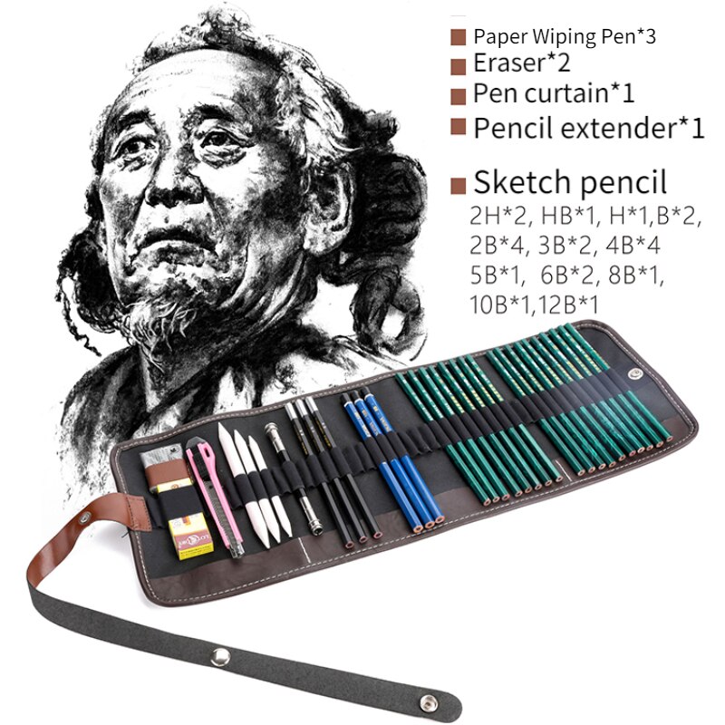 Painting Set Sketching Set Charcoal Pencils Art Painting Drawing Pencil Chinese Summer Palace Art Supplies