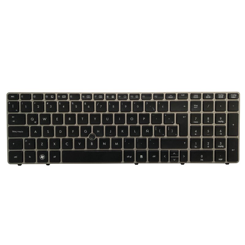 Latin laptop Keyboard for HP EliteBook 8560p 8570P 8560B 6560b 6565b 6560P keyboard With pointing stick with black/silver border