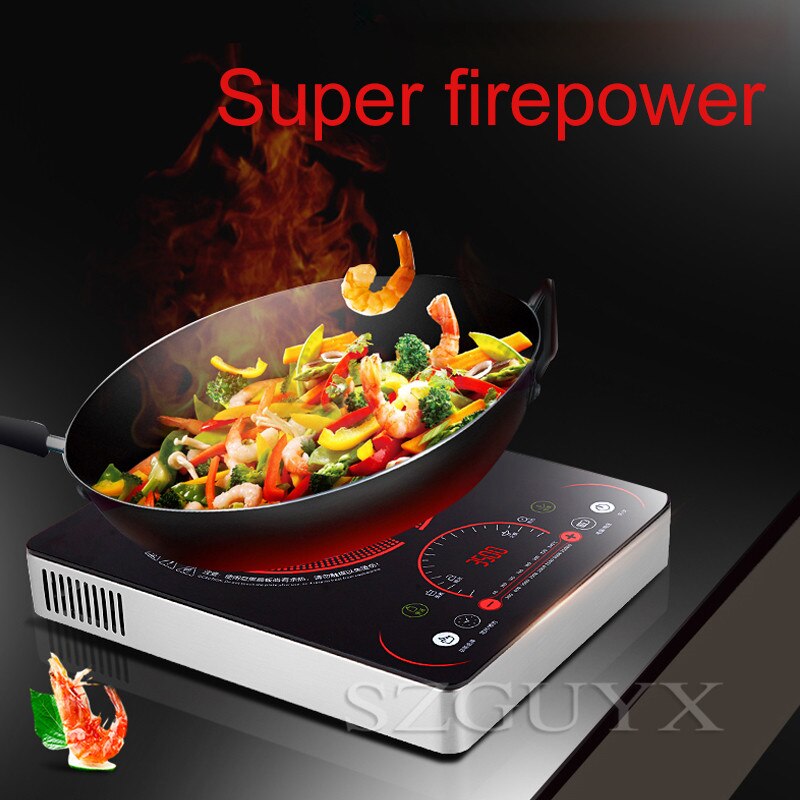 220V Commercial Induction cooker fire boiler Waterproof Black Crystal Plate Stove High-power Cooktop Burner