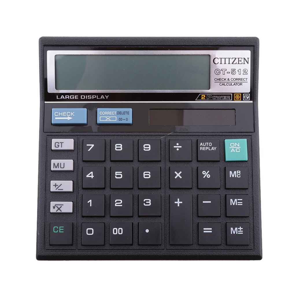 Desktop Calculator 12-Digit LCD Solar Battery Basic Calculator for Office