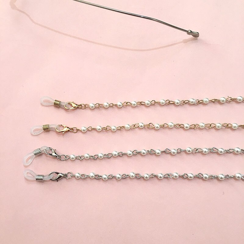 Chic Leesbril Keten Voor Vrouwen Vrouwen Metalen Zonnebril Casual Parel Kralen Glazen Ketting Voor Bril Vrouwen