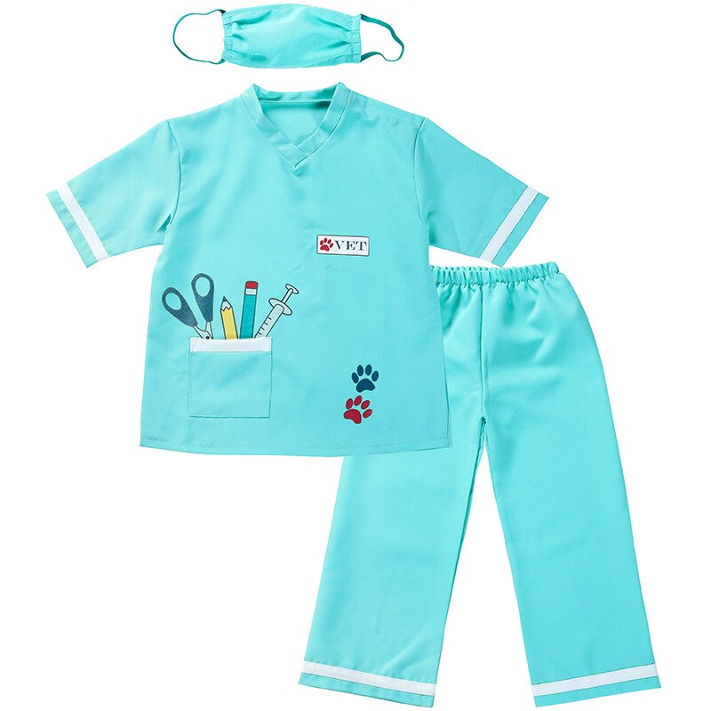 Umorden Purim Carnaval Party Halloween Kostuums Blauw Roze Pet Dierenarts Arts Kostuum Voor Meisjes: Sky Blue / S