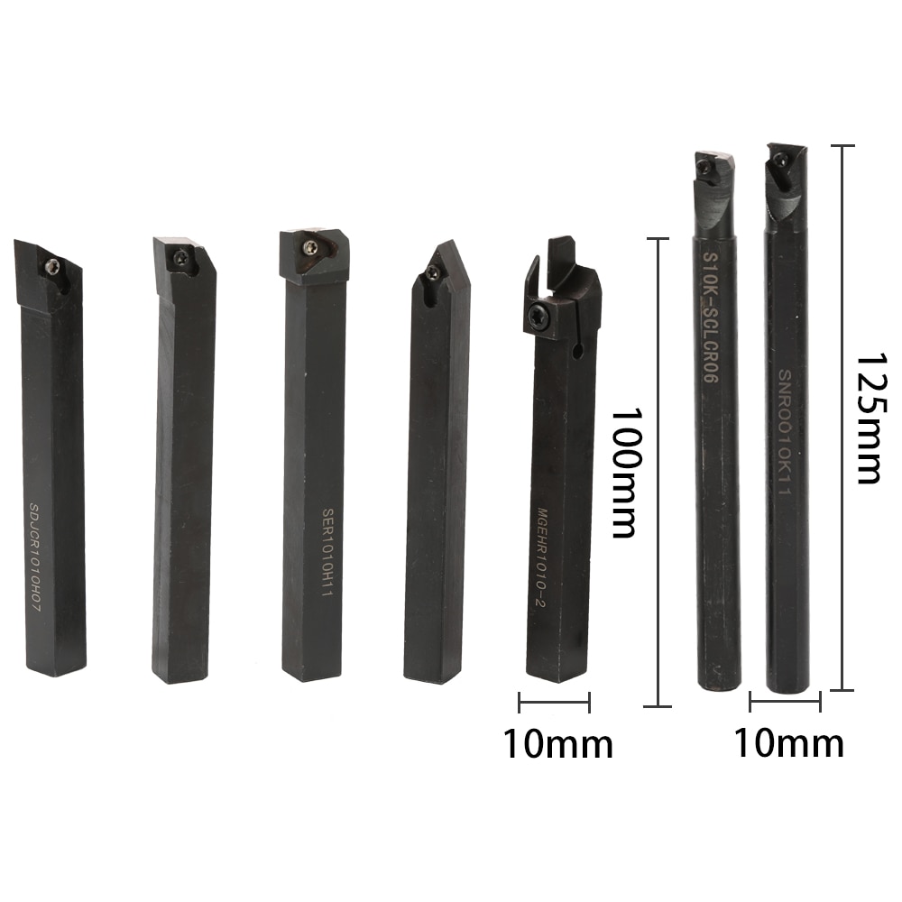 1 sett dreiebenk dreieverktøy dreiebenk verktøy holder solid karbid innsatser holder kjedelig stang dreiebenk kutter metall dreibar industriell