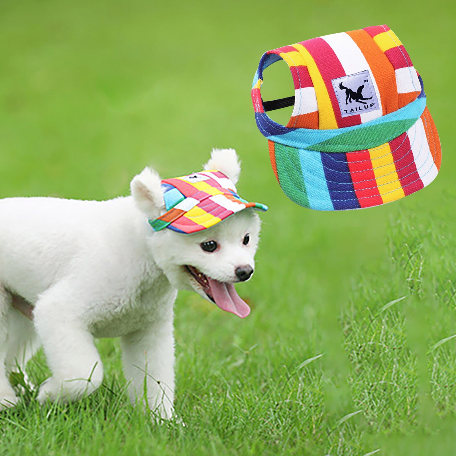TAILUP Small Pet Summer Canvas Cap Dog Baseball Visor Hat Puppy Outdoor Pet Cap