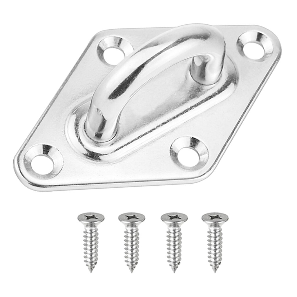 Marine Stainless Steel Boat Diamond Pad Eye Hook Plate Sail Shade Fixing with Mounting Screws