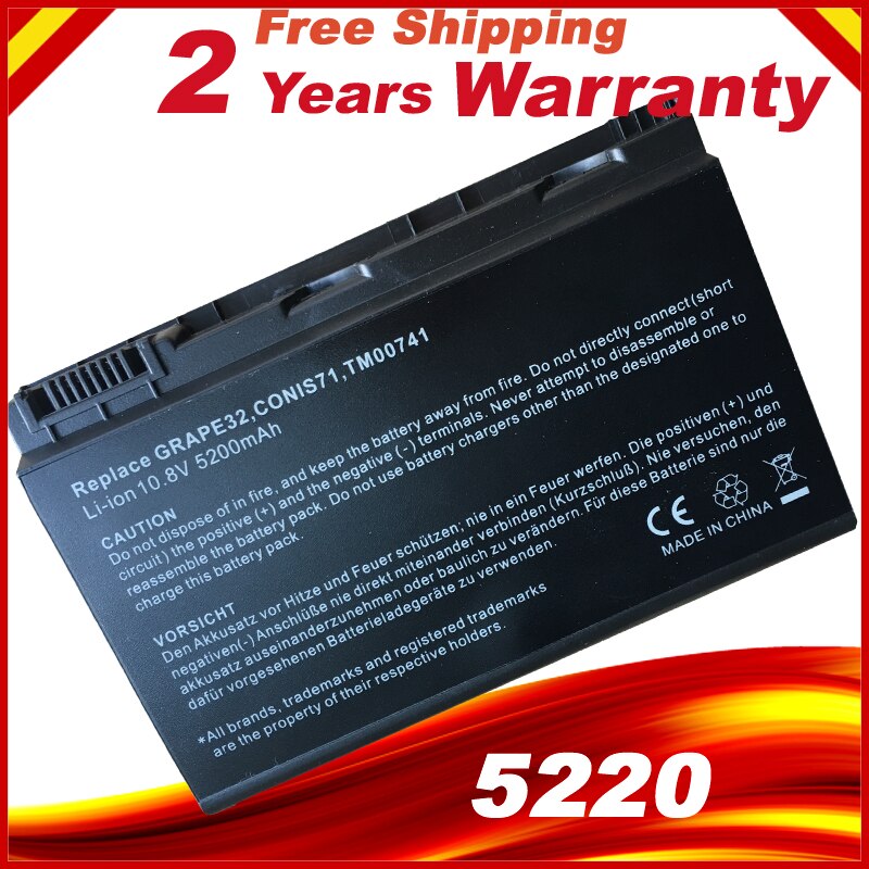 Laptop battery for Acer Extensa 5220 5235 5620 5630 7620 TravelMate 5320 5520 5720 5730 7720 7520 TM00741 TM00751 GRAPE32