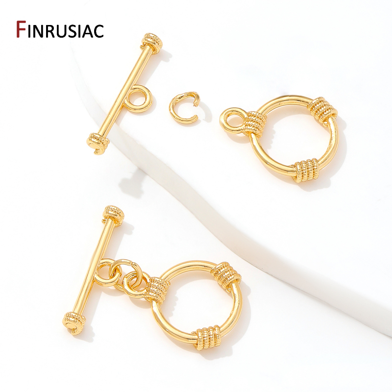 Conector de cierres de palanca OT de carcasa de latón chapado en oro de 14K de varios estilos, cerraduras para joyería, suministros para hacer collares y pulseras DIY